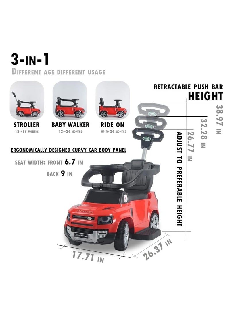 Land Rover Defender 90 Push Car - Red