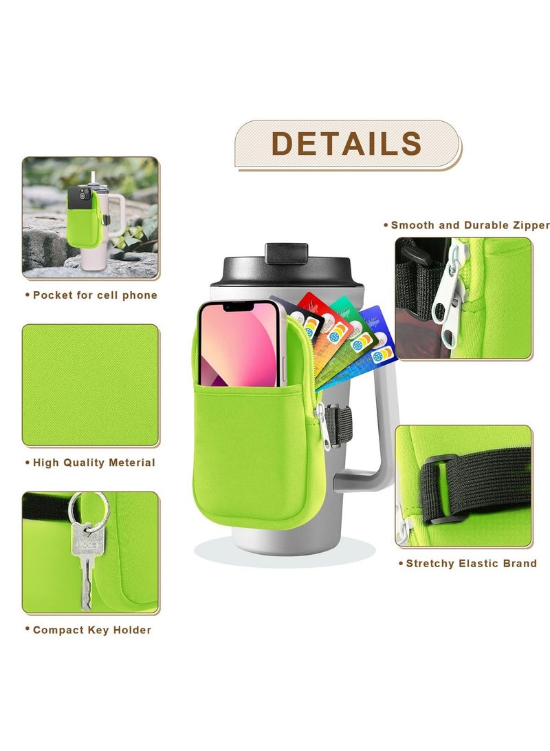 Gym Water Bottle Pouch Caddy with Phone Holder, Sleeve Bag Pocket for Cards, Keys, Wallet, Convenient Accessories Men and Women