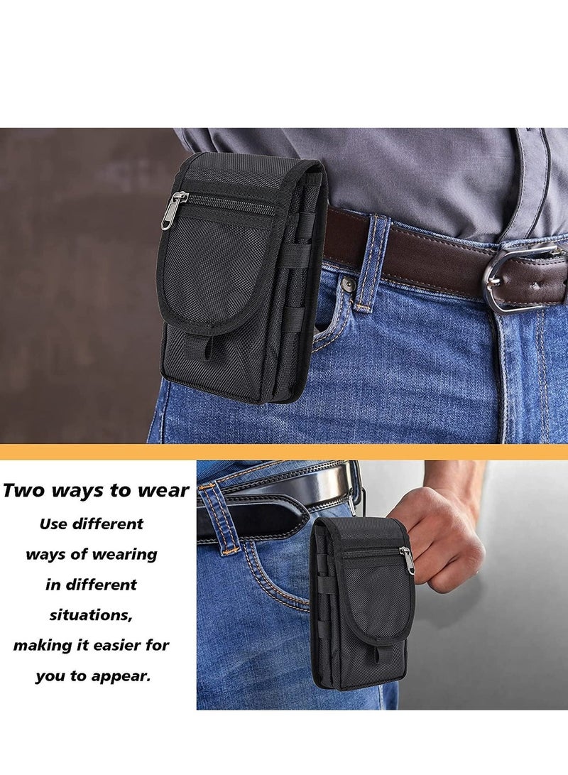 Double Pocket Phone Holster Belt Bag Multi Purpose Tool For Work Hiking Camping