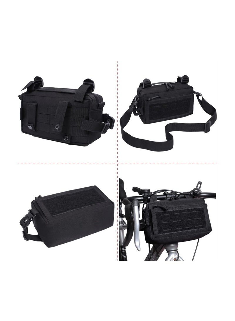 Tactical Waist Bag, Multipurpose EDC Bag Military Backpack Attachment Outdoor Single Shoulder Crossbody for Survival Game Climbing Hiking Cycling (Black)