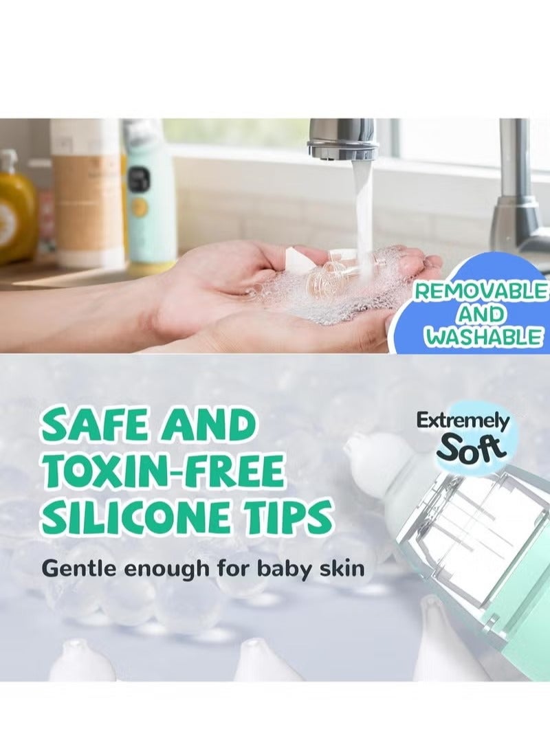 Baby Nasal Aspirator, Electric Auto Snot Remover with LED Light & Music, include 3 Tips and Tweezers, 3 Speed Suction and Low Noise, Rechargeable Nose Sucker for Snotty Kid