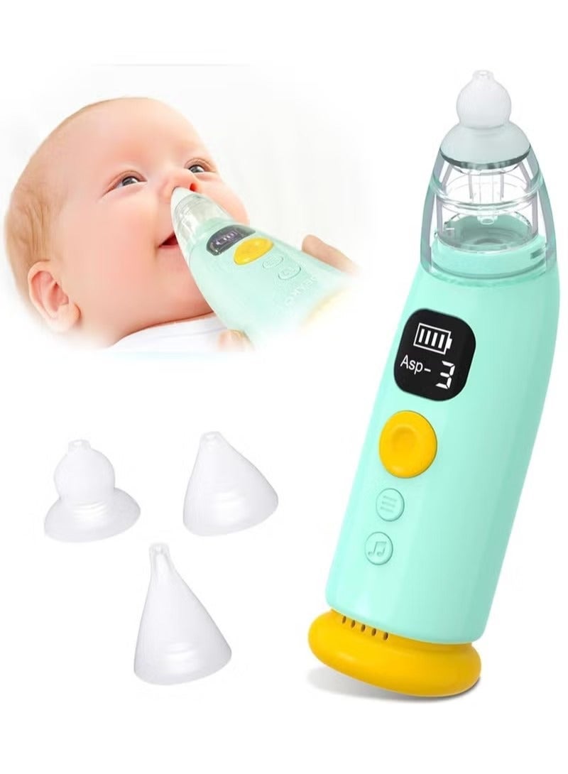 Baby Nasal Aspirator, Electric Auto Snot Remover with LED Light & Music, include 3 Tips and Tweezers, 3 Speed Suction and Low Noise, Rechargeable Nose Sucker for Snotty Kid