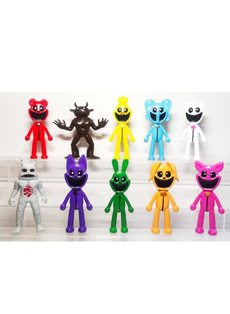 10 Pcs 3-4Inch Smiling Critters Chapter 3 Cartoon Toy Set Monster Game Smiling Critters Series Best Gift for Kids Adults Fans Children's Day Gift
