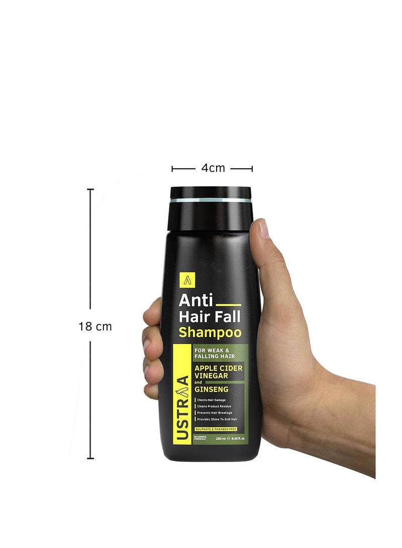 Anti Hair Fall Shampoo 250ml - Clinically tested to reduce hairfall by 64%, Dermatologically Tested, With Apple Cider Vinegar, Strengthens Hair