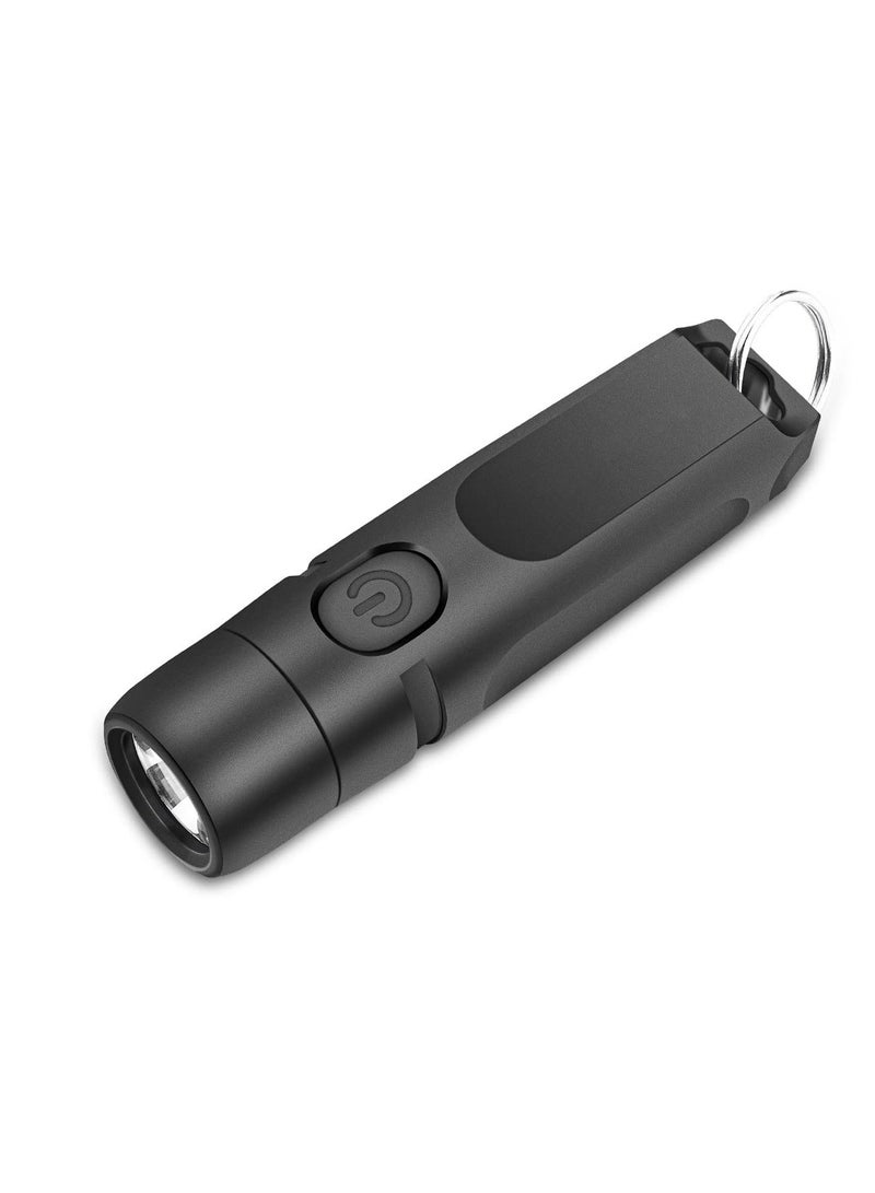 650 Lumens Rechargeable Keychain Flashlight, EDC Pocket Flashlight Mini High Pocket-Sized for Camping Outdoors Emergency