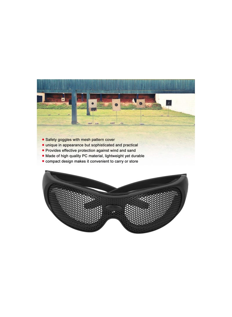Safety Goggles, Breathable Impact Resistant Iron Mesh Pattern Uv400, Against Wind and Sand, for Outdoor Game, Windproof Glasses Most Face Shapes, Design with Case(1 Pack)