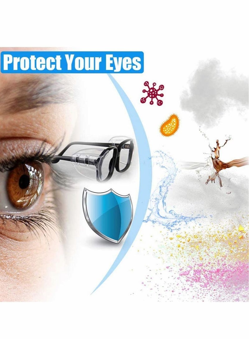 3 Pairs Safety Glasses Side Shields,Slip on Clear Shields,Fits Small to Medium Eyeglasses Frames Shields Protect