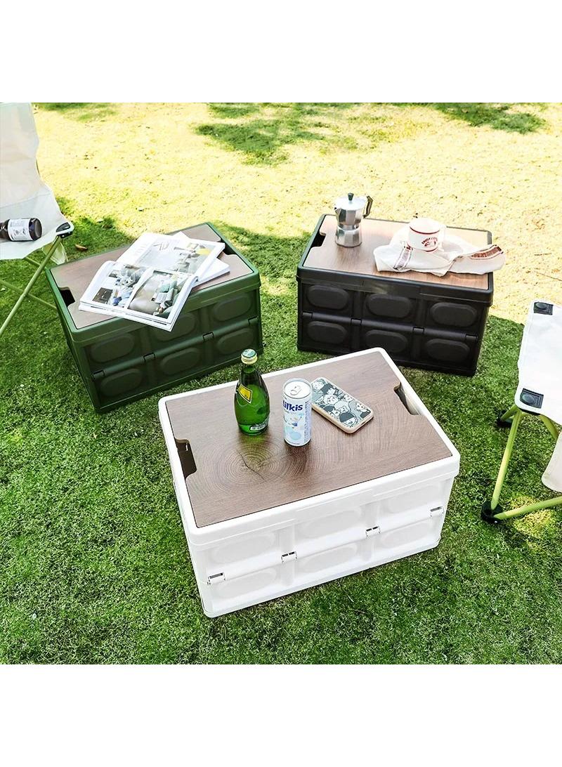 1 Pcs Outdoor Storage Box Folding Thickened Storage Box Plastic Toy Storage Box Car Trunk Organizing Box Car With Waterproof Bag （Green）