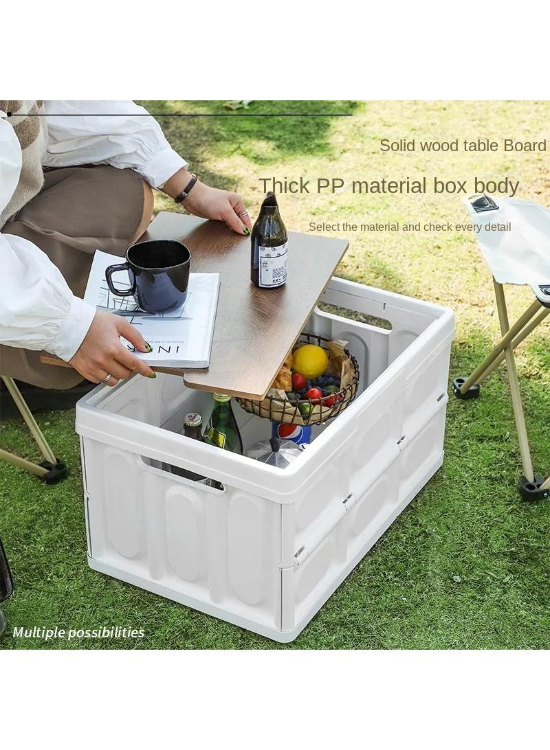 1 Pcs Outdoor Storage Box Folding Thickened Storage Box Plastic Toy Storage Box Car Trunk Organizing Box Car With Waterproof Bag （Green）