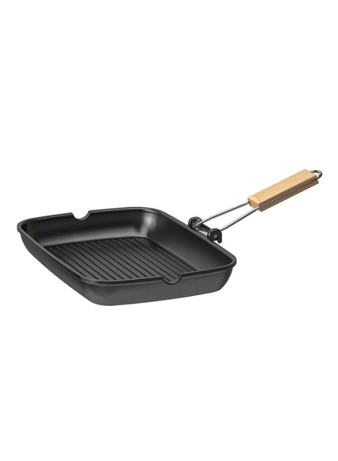 Grill pan, black  Nonstick Frying Pan for Steak, Fish and BBQ, Thick Striped Bakeware Camping Tableware .