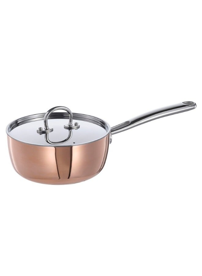 Saucepan with lid and handle , copper/stainless steel, Kitchen Tools | deep-frying and  easy clean-up