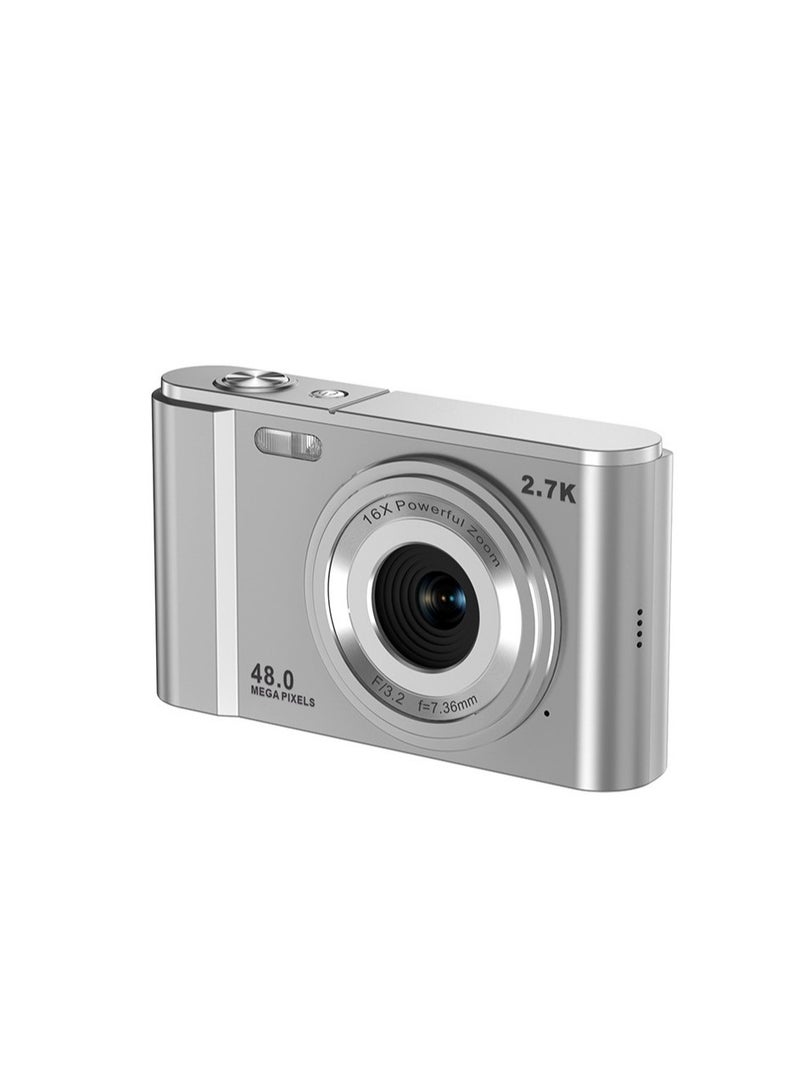 48 megapixel highdefinition digital entry level mini card machine home shooting camera With 32G memory card SILVER