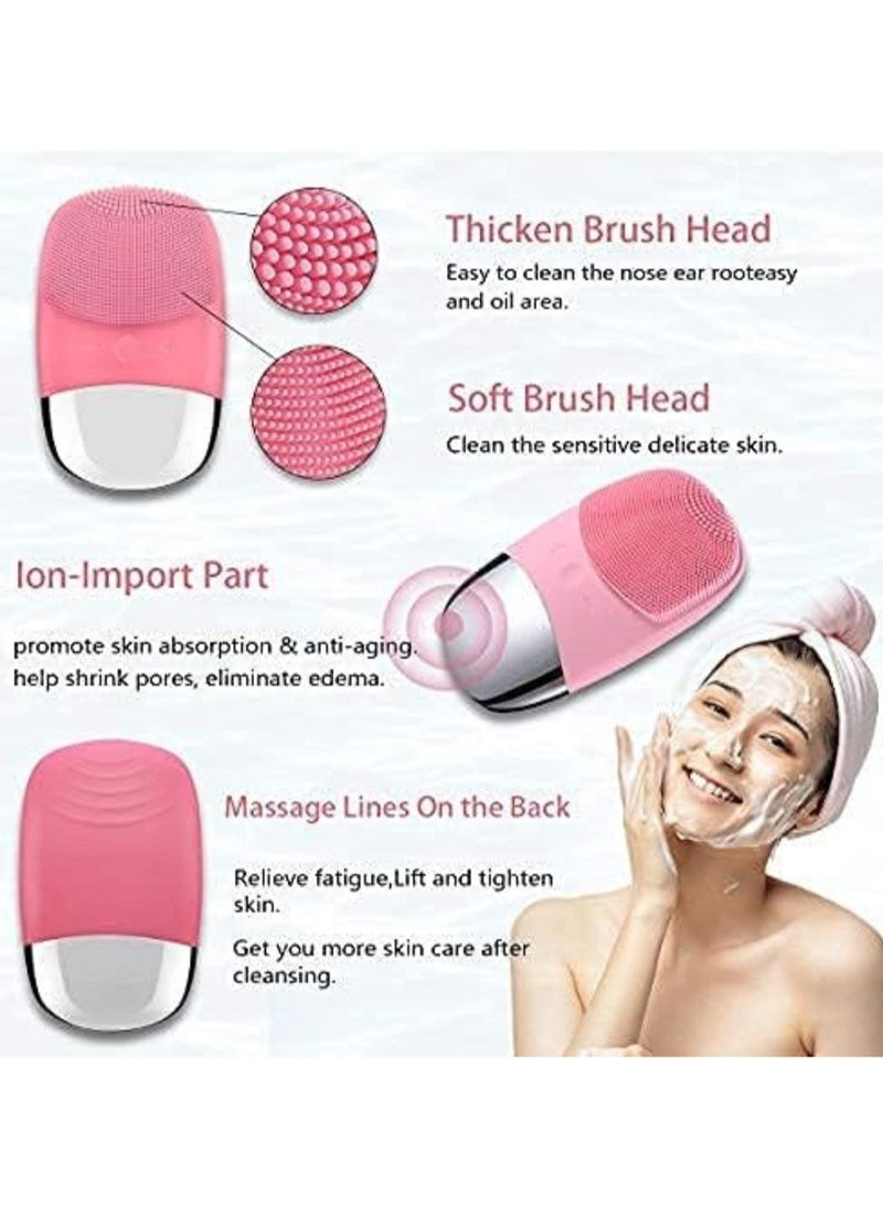 Sonic Facial Cleansing Brush, Soft Silicone Face Brush, Waterproof Electric Facial Cleansing Brush, Face Massager, Fit for All Skin Exfoliation,  + Focallure Ireneda Refreshing Facial Cleanser- 60g