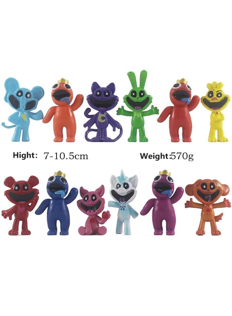 12 Pcs Smiling Critters Chapter 3 Cartoon Toy Set Monster Game Smiling Critters Series Best Gift for Kids Adults Fans Children's Day Gift