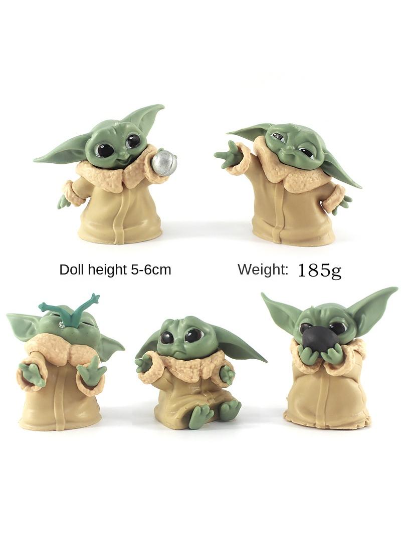 5 Pcs Star Wars Master Yoda Baby Cartoon Toy Set Best Gift for Kids Adults Fans Children's Day Gift