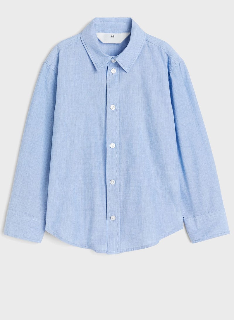 Kids Long-Sleeved Cotton Shirt
