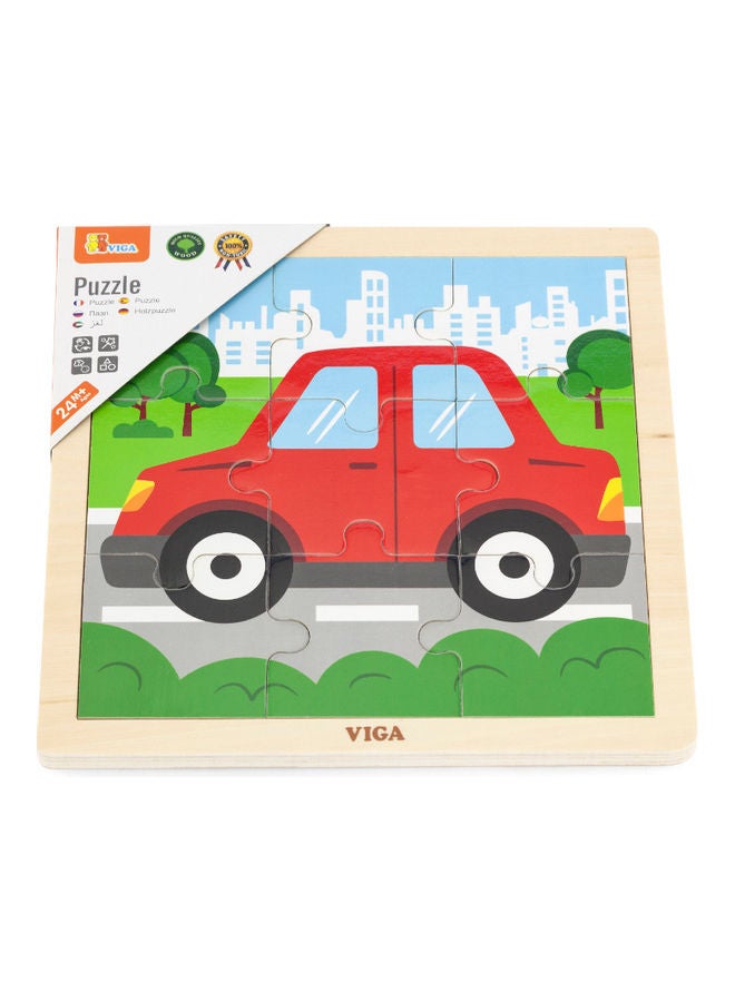 9-Piece Wooden Car Puzzle