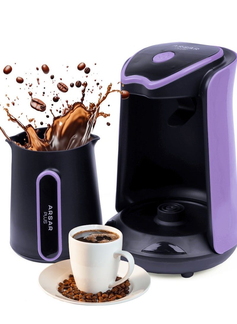 Automatic Turkish Coffee Maker Machine 1 to 5 Cups 500ML , 600W Hıgh Power , Distinctive Purple colour