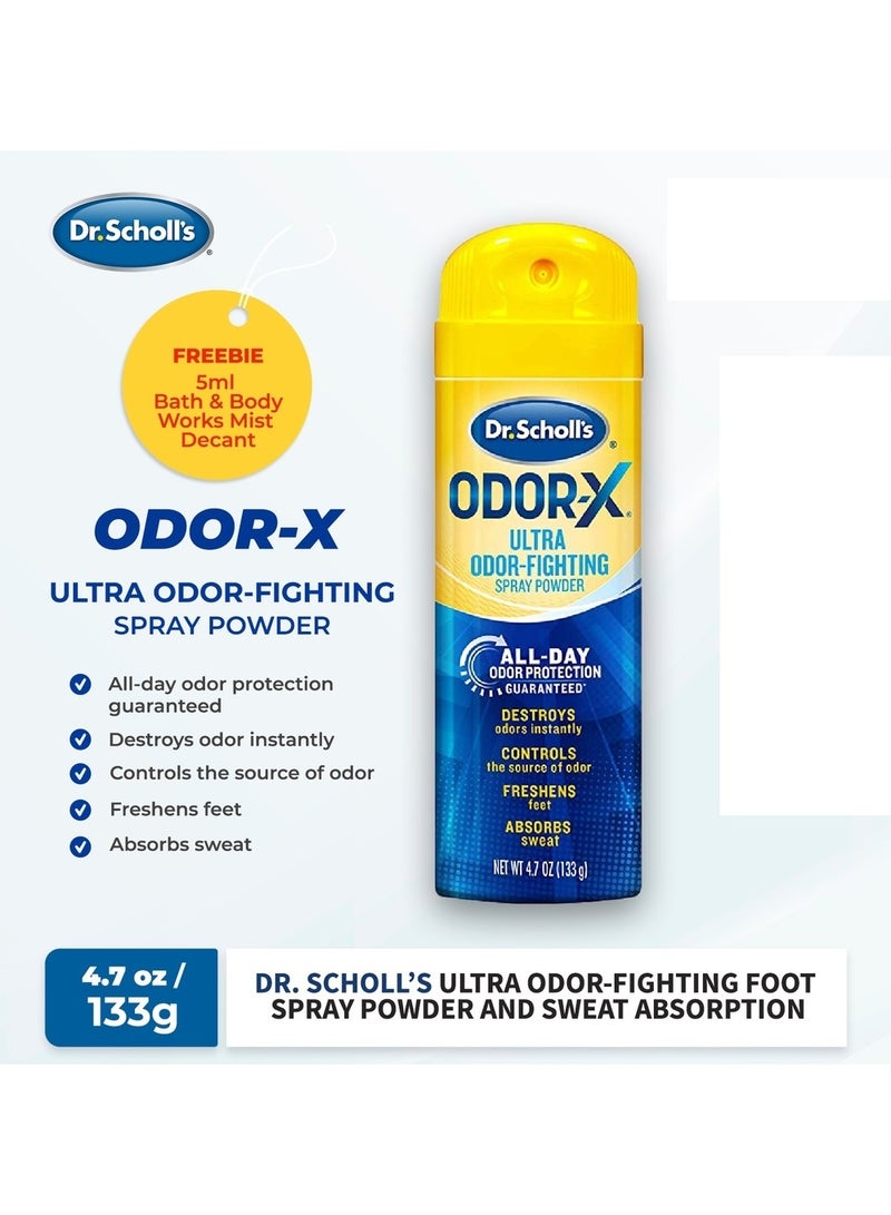 Odor-X Ultra Odor-Fighting Foot Spray Powder And Sweat Absorption 133 G