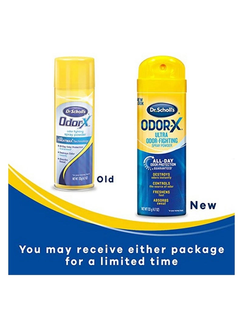 Odor-X Ultra Odor-Fighting Foot Spray Powder And Sweat Absorption 133 G