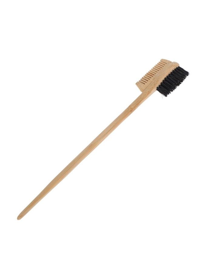 Dual Comb Brow Brush Wooden Eyelash Comb Groomer Makeup Eye Brow Brush Eyelash Dual Comb Steel Teeth Cosmetic Makeup Beauty Tool For Women Girls Wood Black