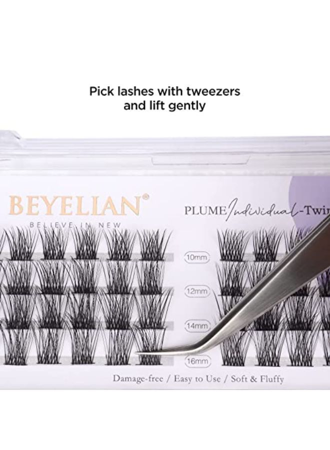 Ash Extension,Individual Cluster False Eyelashes Extension Natural Look Reusable Glue Bonded Black Super Thin Band 48 Lash Clusters Mix By Beyelian (Style3 0.07 Mix Black Band)