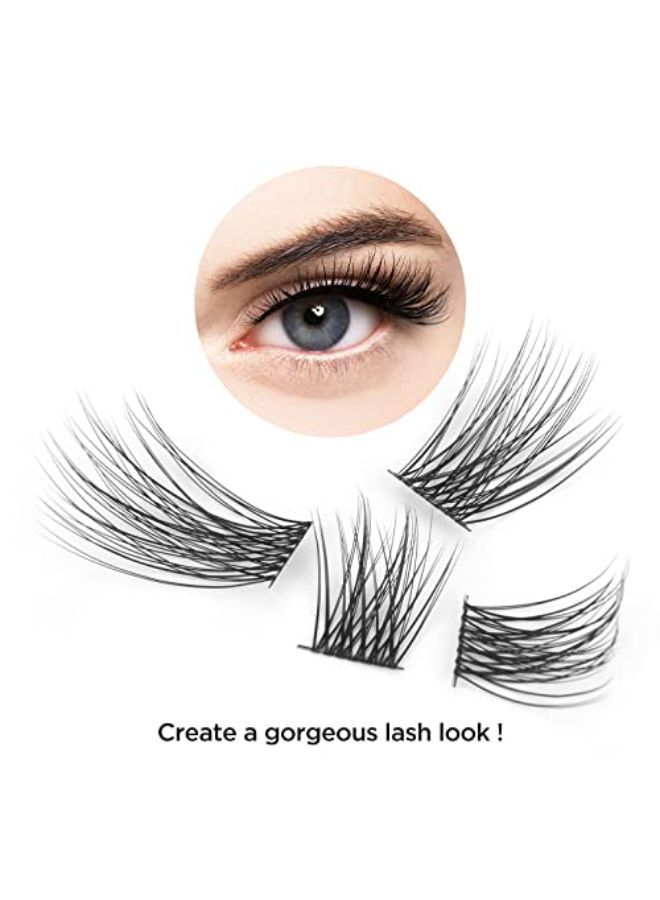 Ash Extension,Individual Cluster False Eyelashes Extension Natural Look Reusable Glue Bonded Black Super Thin Band 48 Lash Clusters Mix By Beyelian (Style3 0.07 Mix Black Band)