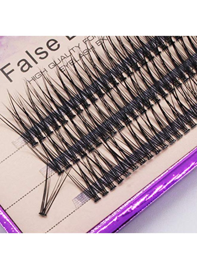 120Pcs 0.10Mm Thickness Handmade Fish Tail False Lahses Thick Natural Long Black Individual False Eyelashes Fake Eye Lashes Extensions Makeup Tool (12Mm)