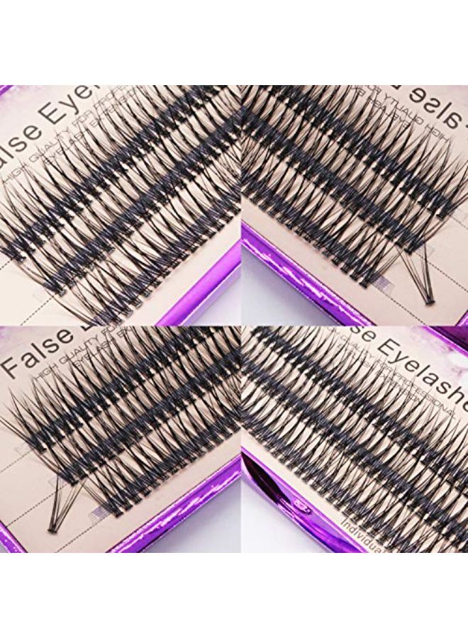 120Pcs 0.10Mm Thickness Handmade Fish Tail False Lahses Thick Natural Long Black Individual False Eyelashes Fake Eye Lashes Extensions Makeup Tool (12Mm)
