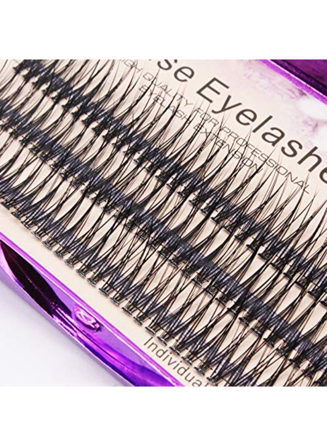 120Pcs 0.10Mm Thickness Handmade Fish Tail False Lahses Thick Natural Long Black Individual False Eyelashes Fake Eye Lashes Extensions Makeup Tool (12Mm)