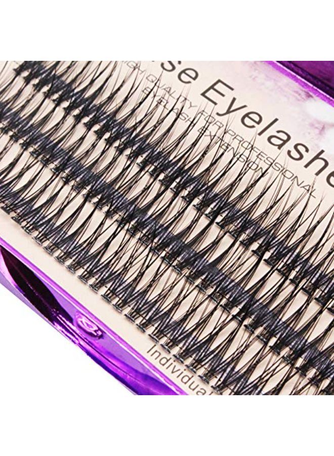 120Pcs 0.10Mm Thickness Handmade Fish Tail False Lahses Thick Natural Long Black Individual False Eyelashes Fake Eye Lashes Extensions Makeup Tool (12Mm)