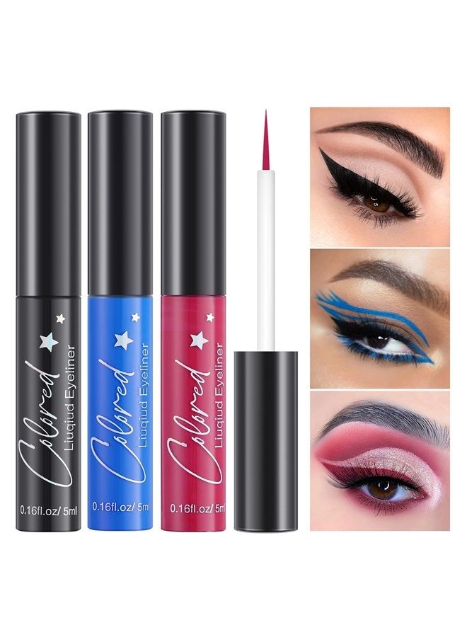 10 Colors Liquid Matte Eyeliner White Black Blue Brown Colored Eyeliner Liquid Liner Waterproof Bright Colorful Rainbow Eyeliner Pencil Quick Dry Eyes Makeup Kit (Matte Eyeliner)