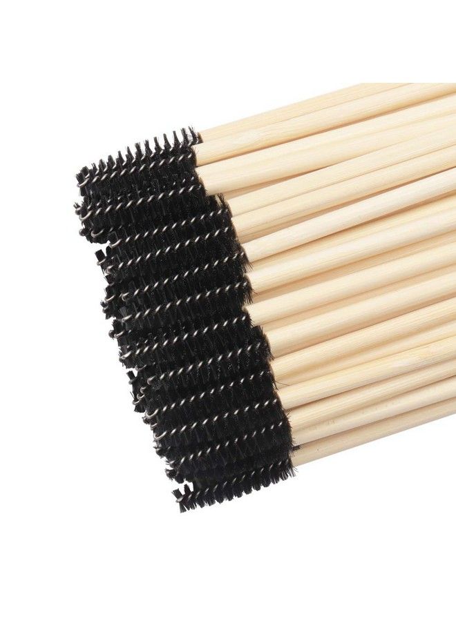 100 Pack Bamboo Handle Mascara Wands Disposable Eyelash Brushes Ecofriendly Lash Extension Tool Black