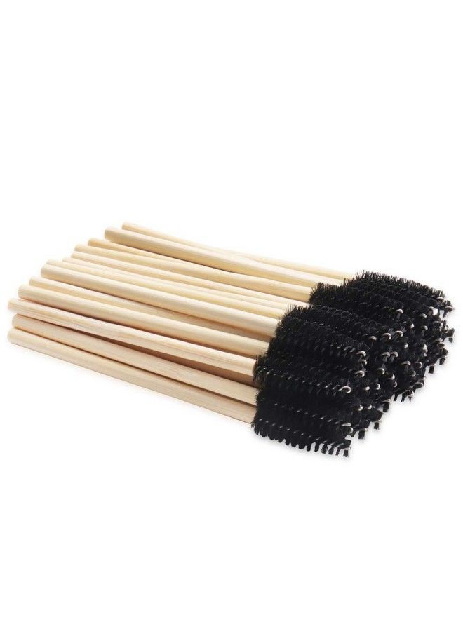 100 Pack Bamboo Handle Mascara Wands Disposable Eyelash Brushes Ecofriendly Lash Extension Tool Black