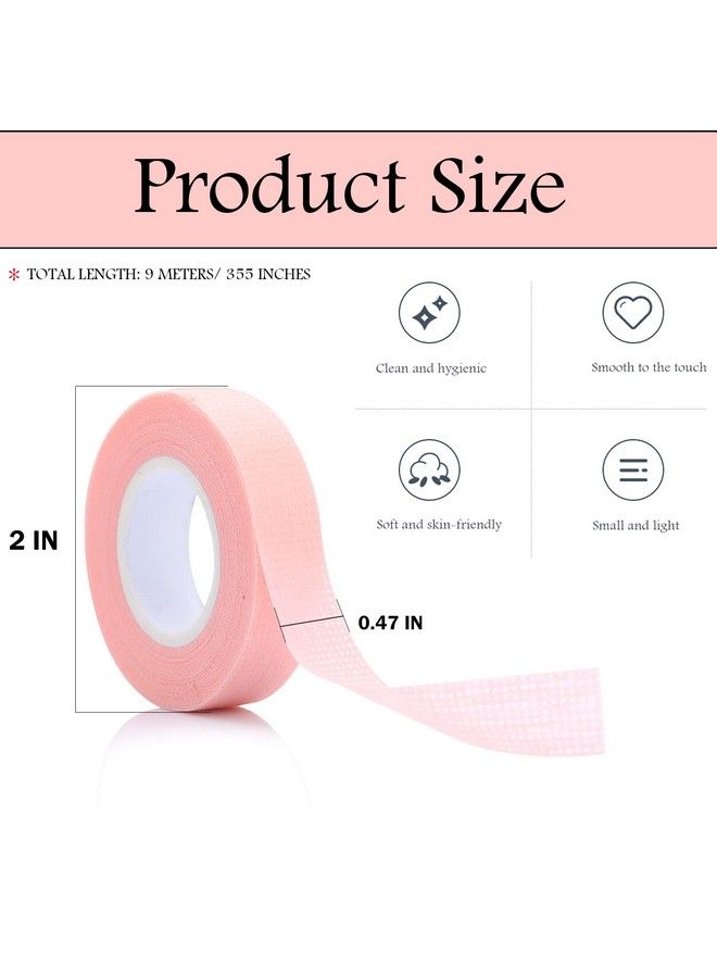 6 Rolls Eyelash Tape Adhesive Fabric Eyelash Extension Tape Breathable Micropore Fabric Tape For Eyelash Extension Supplies9 M/10 Yard Each Roll (Pink)