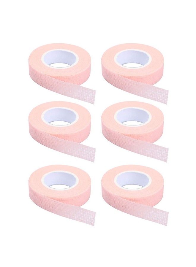 6 Rolls Eyelash Tape Adhesive Fabric Eyelash Extension Tape Breathable Micropore Fabric Tape For Eyelash Extension Supplies9 M/10 Yard Each Roll (Pink)