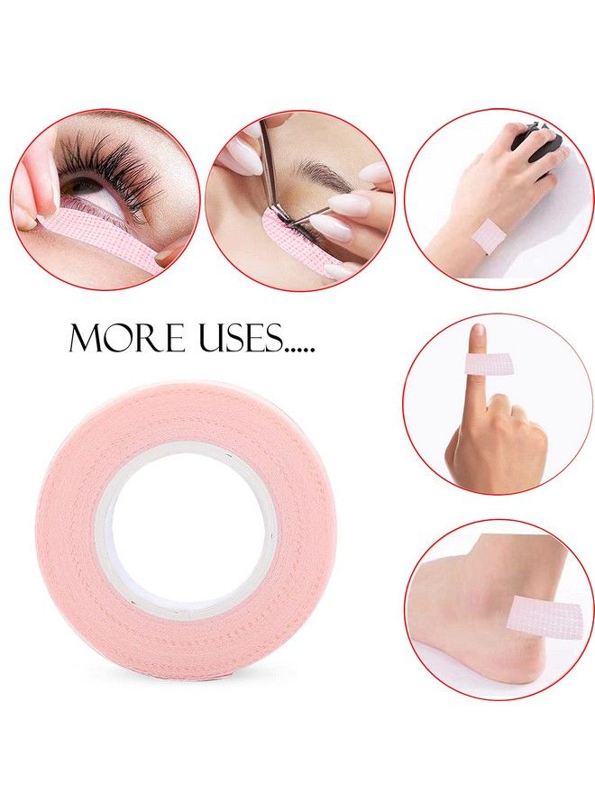 6 Rolls Eyelash Tape Adhesive Fabric Eyelash Extension Tape Breathable Micropore Fabric Tape For Eyelash Extension Supplies9 M/10 Yard Each Roll (Pink)