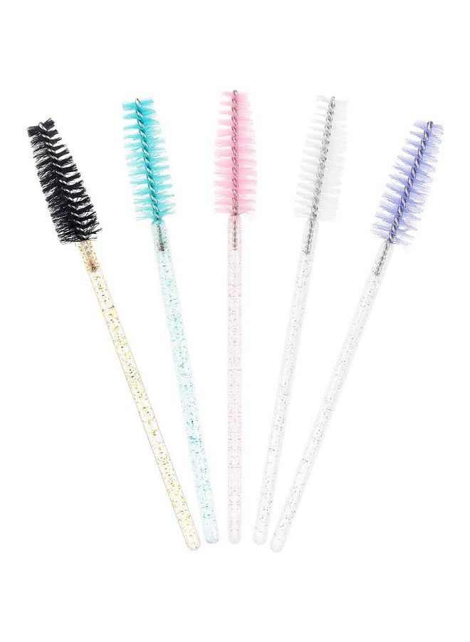 20 Sets Mascara Wand Tube Set Diamond Key Chain Tube Empty Mascara Brushes Eyelash Spoolies Brush Makeup Tool Applicator (Mixed 5 Color)