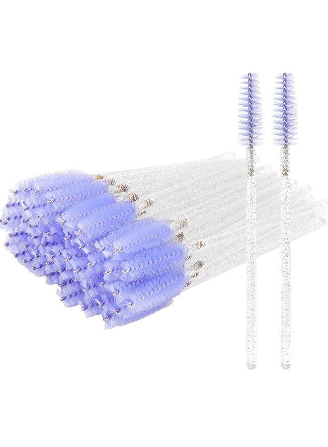 300Pcs Disposable Mascara Wands Spoolie Brush Crystal Eyebrow Brushes Eyelash Extension Applicator Makeup Kits.Myaokueup (Whitelight Purple)