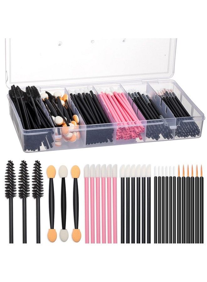 300Pcs Disposable Makeup Tool Kitbrow Brush/Mascara Brush/Lip Applicators/Eyeshadow Applicators/Eyeliner Brushjassins Makeup Disposable Accessories With Organizer Box