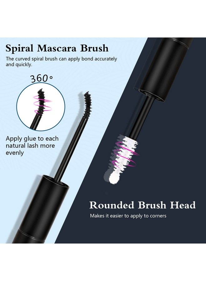 Lash Bond And Seal For Lash Clusters Strong Hold Eyelash Bond And Seal Lash Glue Long Lasting 48H Lash Cluster Glue For Diy Lash Extension Individual Lashes 2In1(5Ml Black Glue+5Ml Clear Seal)