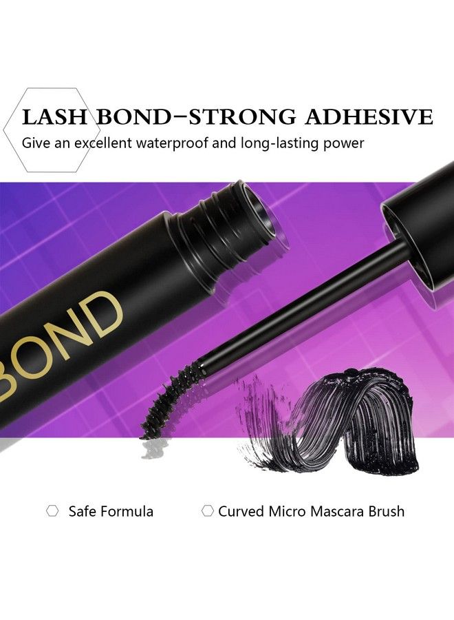 Lash Bond And Seal For Lash Clusters Strong Hold Eyelash Bond And Seal Lash Glue Long Lasting 48H Lash Cluster Glue For Diy Lash Extension Individual Lashes 2In1(5Ml Black Glue+5Ml Clear Seal)