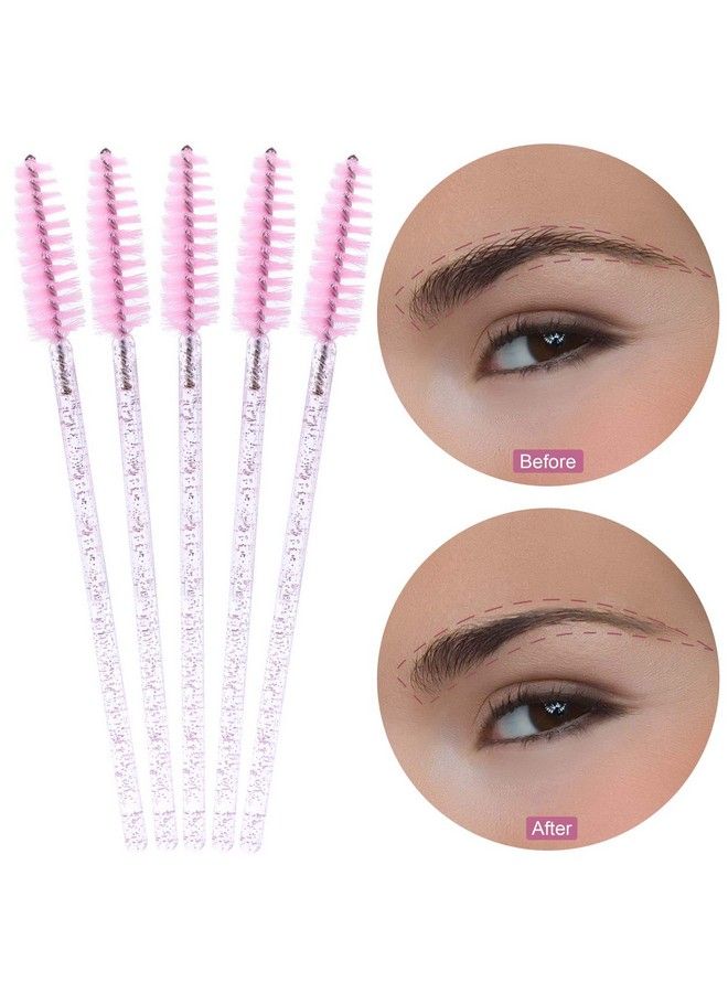 200 Disposable Eyelash Brush Mascara Wands Spoolies For Eye Lashes Extension Eyebrow Purple Pink Tbestmax