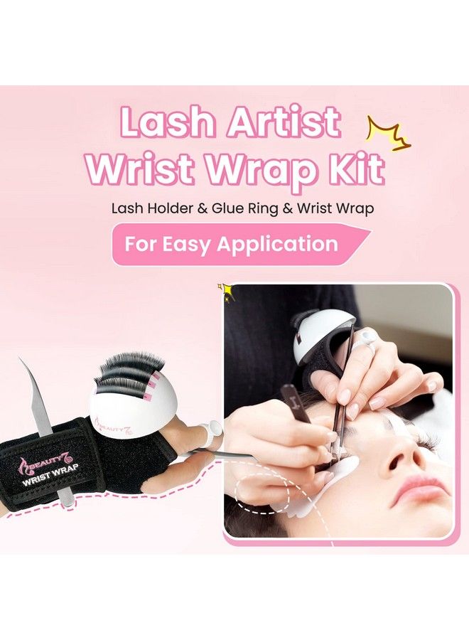 Large Volume Eyelash Extension Hemisphere Dome Holder Stand Base With Upgraded Hand Wrist Tool Strip Wrap Pallet Glue Ring Kit For False Lashes Eye Lash