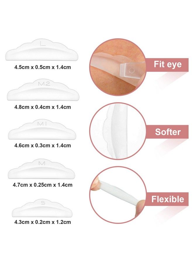 20 Pieces Lash Lift Pads Rods Silicone Eyelash Perming Curler And 30 Pieces Y Shape Eyelash Brush Silicone Eyelash Perming Curler Makeup Tools Reusable Lash Lifting Pads (Clear)