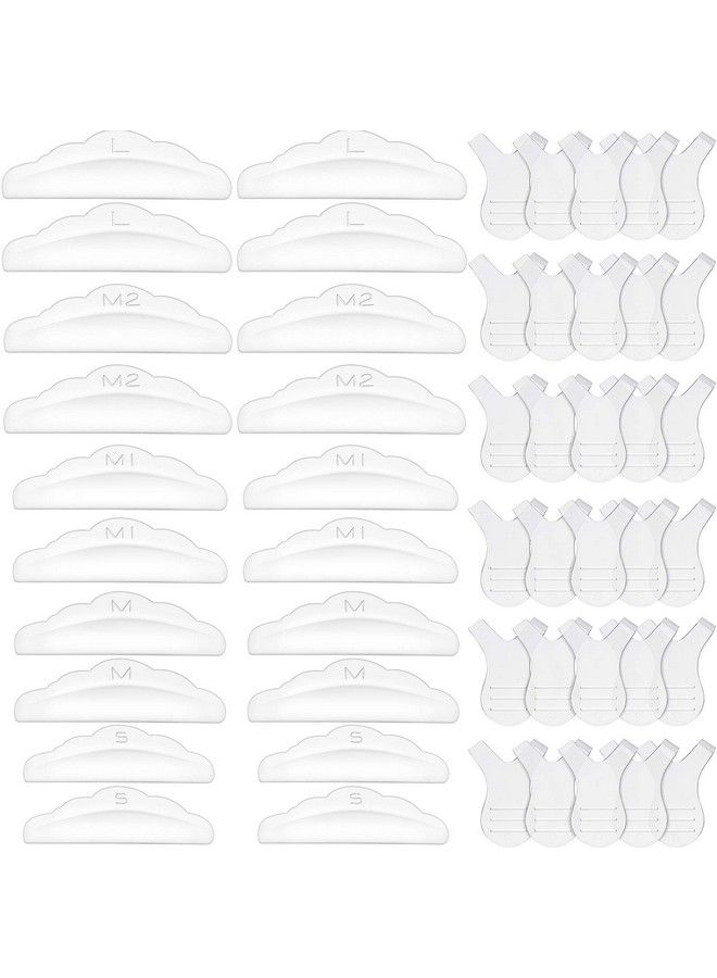 20 Pieces Lash Lift Pads Rods Silicone Eyelash Perming Curler And 30 Pieces Y Shape Eyelash Brush Silicone Eyelash Perming Curler Makeup Tools Reusable Lash Lifting Pads (Clear)