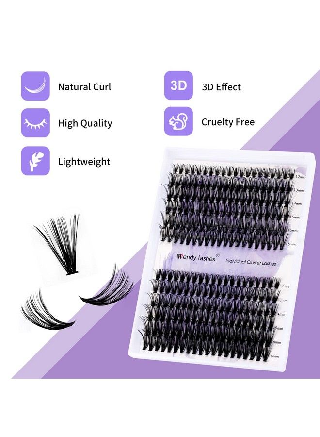 Individual Cluster Lashes 30D/40D Mixed Natural Eyelash Clusters C/D Curl 0.07Mm Matte Black Soft 1216Mm Mink Diy Individual Eyelashes Cluster Lashes Extension By Wendy Lashes (30/40Dd1216Mm Mixed)