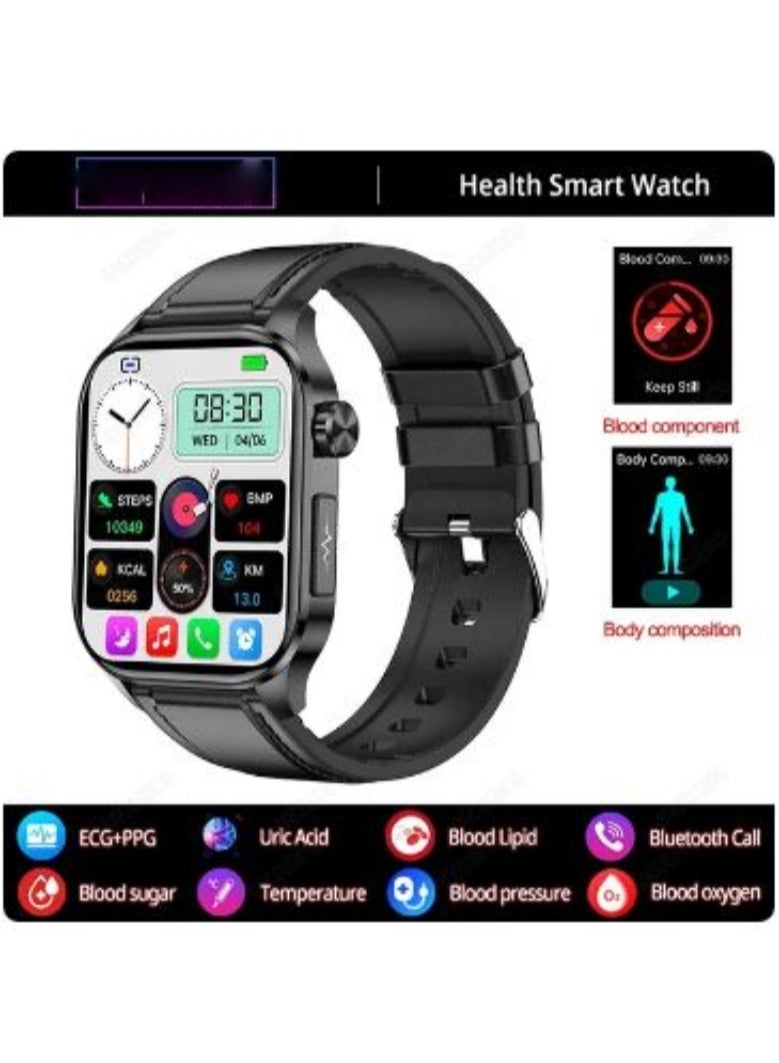 New Blood Lipids Uric Acid Blood Glucose Smart Watch ECG+PPG+HRV Heart Rate Blood Body Composition Bluetooth Call Smartwatch
