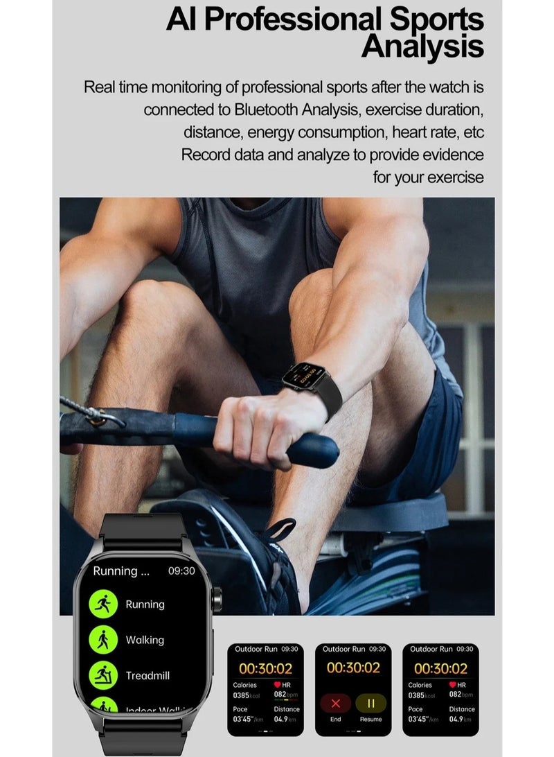 New Blood Lipids Uric Acid Blood Glucose Smart Watch ECG+PPG+HRV Heart Rate Blood Body Composition Bluetooth Call Smartwatch