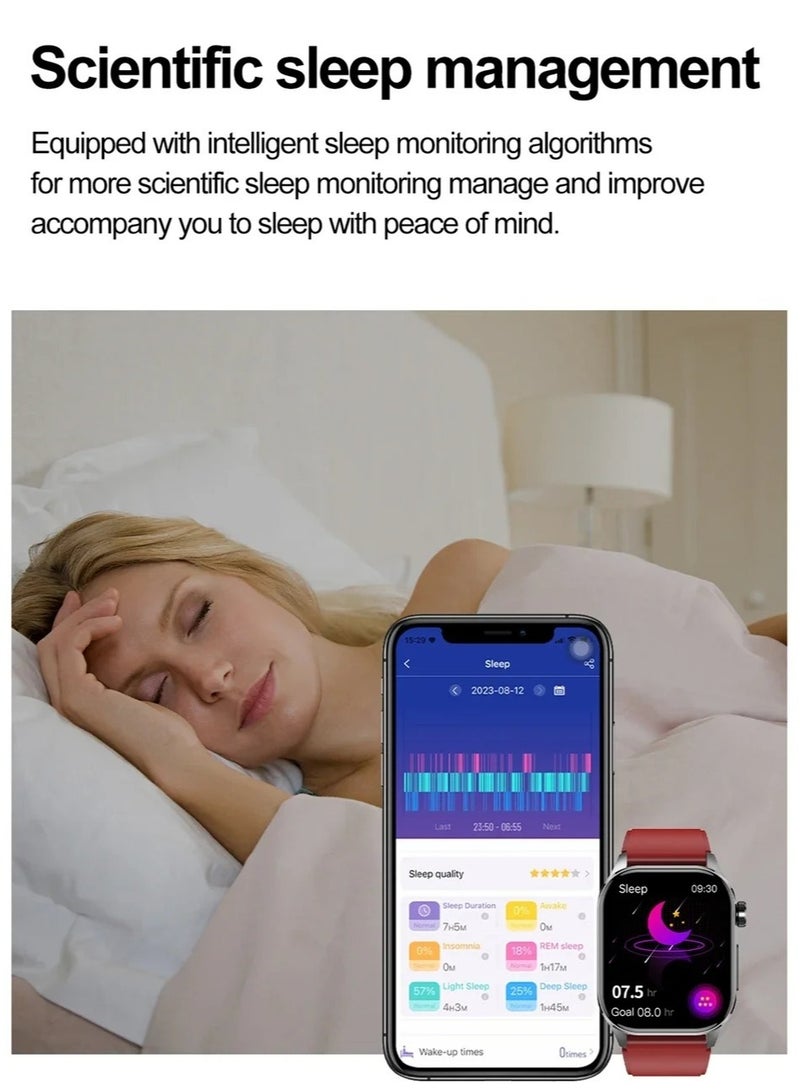 New Blood Lipids Uric Acid Blood Glucose Smart Watch ECG+PPG+HRV Heart Rate Blood Body Composition Bluetooth Call Smartwatch